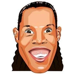 Image of FoxyPrinting Ronaldinho Cartoon Celebrity Cardboard Party Face Mask Fancy Dress