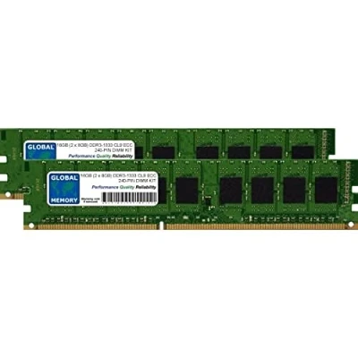 Image of 16GB (2 x 8GB) DDR3 1333MHz PC3 10600 240 PIN ECC DIMM (UDIMM) MEMORY RAM KIT COMPATIBLE WITH SERVERS/WORKSTATIONS/MOTHERBOARDS