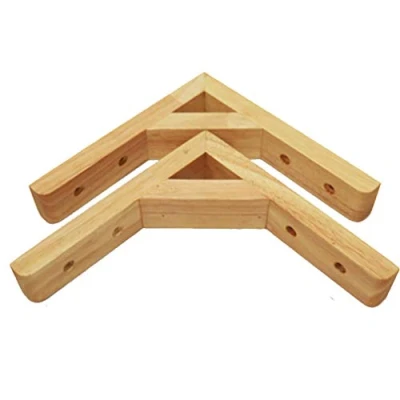 Image of Wooden Triangle Shelving Brackets,2pcs Wall Mounted Floating Shelves Varnish Shelf Brackets,Heavy Duty Gallows Bracket Right Angle Support,with Accessories(18cm/7in)