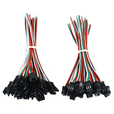Image of VIPMOON 20Pairs JST SM 3PIN Male to Female Plug 15cm EL Wire Cable Connector Adapter for WS2811 WS2812B SK6812 Dream Color LED Strip Lights Lamp