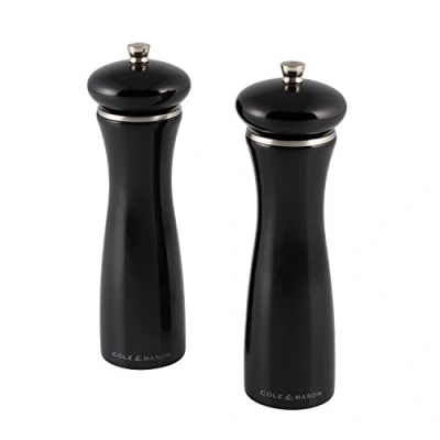 Image of Cole &amp; Mason Precision+ Sherwood Black 200mm Salt Pepper Mill Gift Set