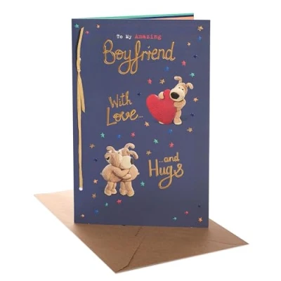 Image of Boofle Birthday Card for Boyfriend Cute Design
