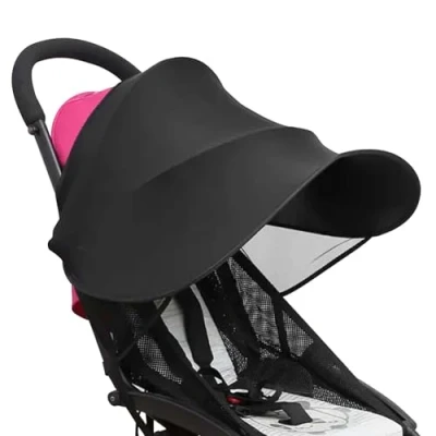 Image of KYSUN Universal Baby Sunshade, Stroller UV Protection Sun Cover, Carriage Shield, Shade Canopy, Buggy Pushchair for Pram, Pushchair, Stroller, Buggy, Black