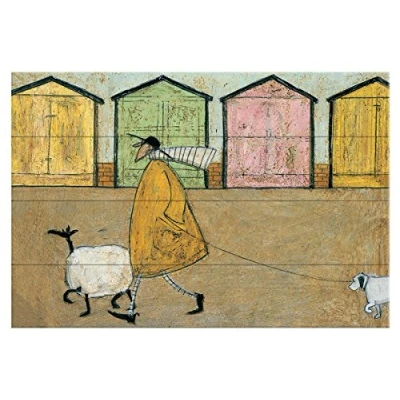 Image of Sam Toft Wooden Wall Art, Multi Colour, 40 x 59 cm
