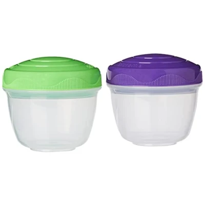 Image of Sistema Yogurt TO GO Food Storage Containers, 150 ml, Small Snack Pots, BPA Free, Ideal for Yoghurt, Sauces &amp; More, 2 Count
