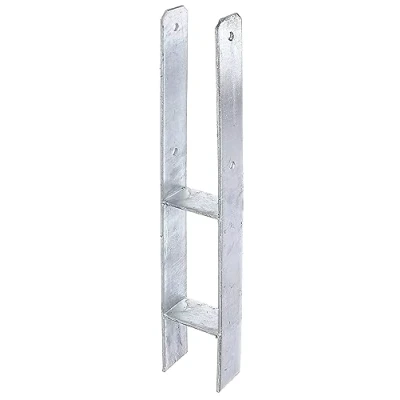 Image of GAH Alberts 213824 Hot Dip Galvanised H Post Support, Total Height: 600 mm, Material Thickness: 5 Width: 91 mm