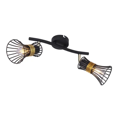Image of Globo 54814 2 ceiling light with cage lampshades, bulb