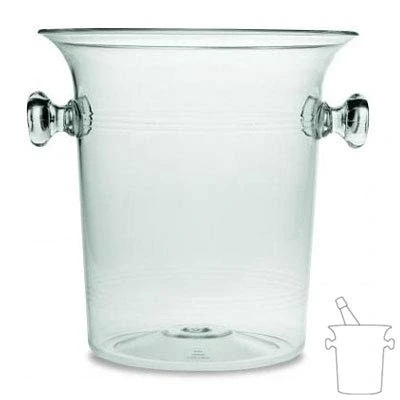 Image of Clear Plastic Wine Bucket &amp; Cooler/Ice / Champagne Bottle Chiller