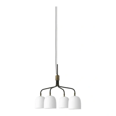 Image of GUBI Howard 4 bulb chandelier Ø 66 cm gunmetal/white
