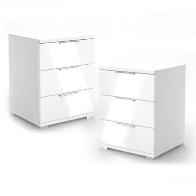 Image of Vicco Nightstand Florenz, White, 46.2 x 60.5 cm Set of 2