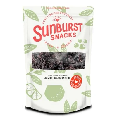 Image of Sunburst Jumbo Black Raisins, Juicy Dried Sweet Flame Chilean 1kg