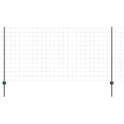 Image of vidaXL Garden fence Set of 2 Green PVC coated metal 25 x 1.2 m