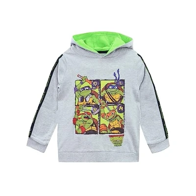 Image of Teenage Mutant Ninja Turtles Boys Hoodie Leonardo, Donatello, Raphael, and Michelangelo Kids 8 9 Years Official TMNT Merchandise Grey