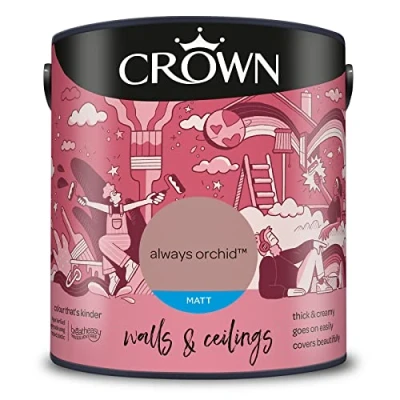 Image of CROWN 2.5L Breatheasy MATT Emulsion Paint for Walls &amp; Ceilings ALWAYS ORCHID