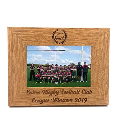 Image of ukgiftstoreonline Rugby Themed Personalised Engraved Photo Frame (8 x 10 Inch)