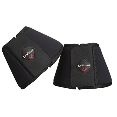 Image of LeMieux Soft Shell Overreach Horse Boots Over Reach or Bell for Horses Protective Gear and Training Equipment Equine Boots, Wraps &amp; Accessories (Black/XLarge)