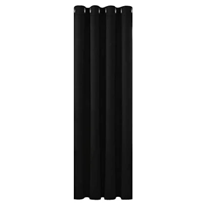 Image of Deconovo Blackout Curtain Material Eyelet Thermal Insulated Ring Top for Bedroom 52&quot;x 63&quot; Black 1 PANEL
