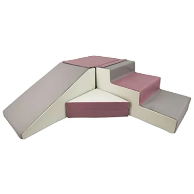 Image of Soft play, slide, stairs, foam, indoor, outdoor, set, kids, baby (colour: white, grey, purple)