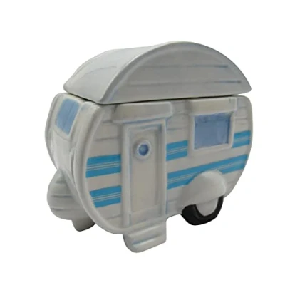 Image of Secure Fix Direct Caravan Trinket Box With Lid (Ceramic Pot Small Decorative Jewellery Case)