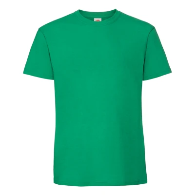 Image of Fruit of the Loom Mens Iconic Premium Ringspun Cotton T Shirt (Kelly Green) Size Small