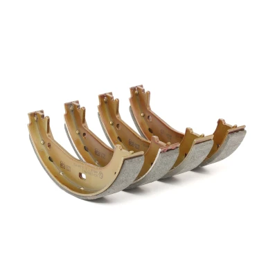 Image of 34411160729, 34411160924, 34416761289 Handbrake Shoes FEBI BILSTEIN 31045 Rear Axle with attachment material BMW: 3 Coupe, Convertible, Z3 Roadster