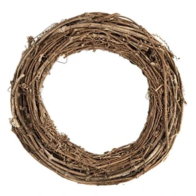 Image of Groves Natural Christmas Willow Rattan Wreath 30cm Single