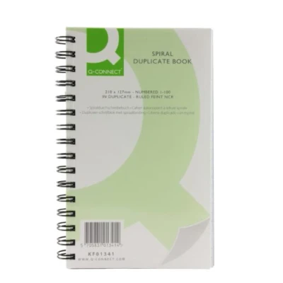 Image of Q Connect Feint Ruled Wirebound Duplicate Book 210 x 127 mm