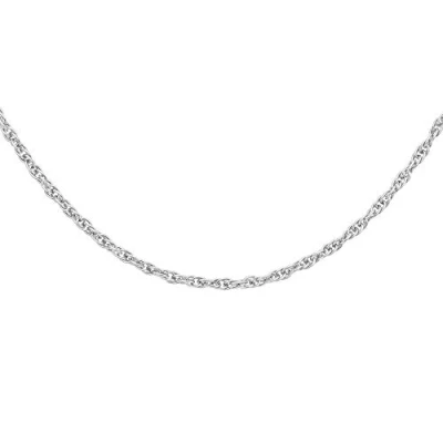 Image of Carissima Gold Women&#039;s 9 ct White 0.4 mm Prince of Wales Chain Necklace Length 46 cm/18 Inch