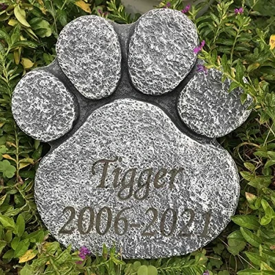 Image of CUDMORERBE Personalized Pet Dog Memorial Stones Paw Prints Grave Markers Sympathy Gift for Loss of Engraved Name and Date