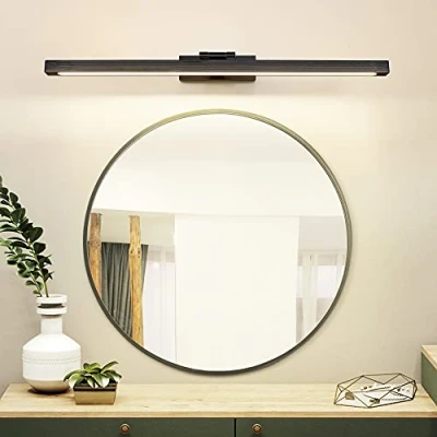 Image of TYhogar LED Adjustable Picture Light 12W Mirror for Dressing Room Hallway Wall Lamp Living 60CM 3 Colored Lighting Fixtures Brushed Black Bedroom Sconce Reading Lights