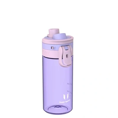 Image of Super Sparrow Water Bottle Kids 500ml One Tap TouchGulp Non Toxic BPA Free Lightweight &amp; Sustainable Tritan Bottles for Sports, Travel, Outdoors