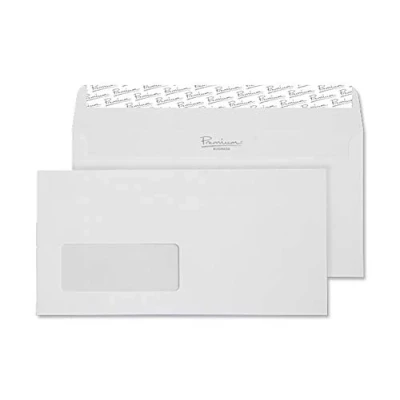 Image of Blake Premium Business DL 110 x 220 mm 120 gsm Peel and Seal Window Wallet Envelopes (35264) High White Wove Pack of 25