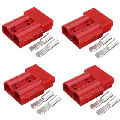 Image of WANGCL 4 Pcs Battery Connector 600V 50A Quick Disconnect Modular Power 50Amp Connectors Plug for Anderson Powerpole,Car, Motorhome, Caravan, Camper, Boat Red