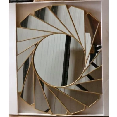 Image of Biznest Large Wall Mirror Art Deco Frame Round swivel style Glass 61cm Swirl Design Home Decor (Gold)