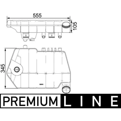 Image of 1626237 Expansion Tank MAHLE ORIGINAL CRT 66 000P without cap