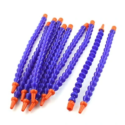Image of Sourcingmap 10PCS Round Nozzle 1/4PT Flexible Oil Coolant Pipe Hose Blue Orange