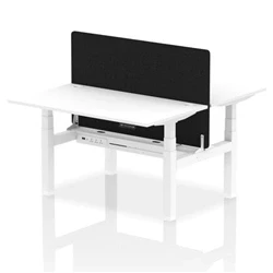 Image of Air B2B 1400x800 Adjustable 2P Bench Desk CP White/White + Screen