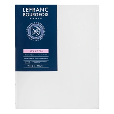 Image of Lefranc &amp; Bourgeois Series 11139 Classic Stretcher Frame 100% Cotton 350 g/m² Archival Quality Acid Free for Increased Durability Primed 30 x 40 cm