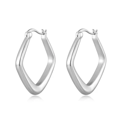 Image of Philip Jones Silver Plated Medium Chunky Hoop Earrings