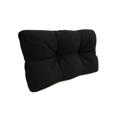 Image of POKAR Euro Pallet Quilted Pillow 1x Side Cushion 60 x 40cm, Garden Pillows, Sofa Bench Furniture, Patio, Without Pallets, Black