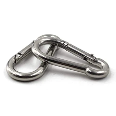 Image of Merriway BH06888 (2 Pcs) Stainless Steel 316 A4 Marine Grade Carabiner Snap Spring Clip Hook M6 (1/4 inch) Pack of 2 Pieces