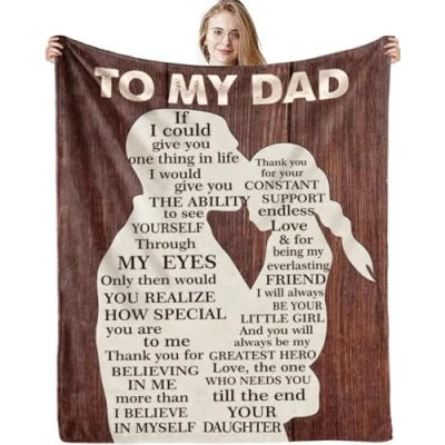 Image of VivaJoy Dad Gifts From Daughter Son Birthday Throw Blanket 60&quot;X50&quot;, Presents for Gifts, Perfect Birthday, Christmas