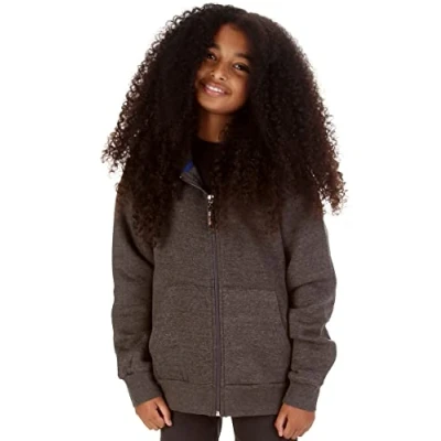Image of Trendy Toggs Kids Plain Charcoal Zip Up Hoodie 7 8
