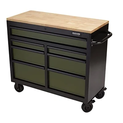 Image of Bunker Workbench Roller Tool Cabinet, 7 Drawer, 41&quot;, Green