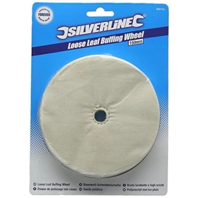 Image of Silverline Loose Leaf Cotton Buffing Wheel 150mm