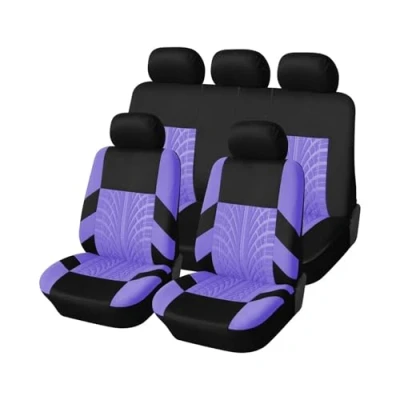 Image of VSESTCDPB For Volvo C30 C70 S40 S60 S80 S90 V40 V50 V60 XC40 XC60 XC70 XC90 Car Seat Covers Cushion Protector Cover(PURPLE,FULL SET)