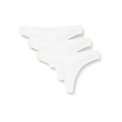 Image of Calvin Klein Women&#039;s 3 Pack Thong (Low rise) 000qd5217e Thongs, White (White/White/White), XS