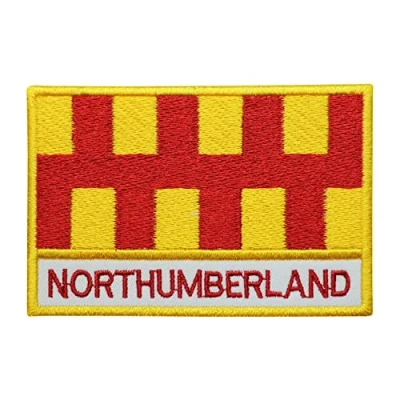 Image of Northumberland County Flag Logo Embroidered Iron on Patch Sew Badge Applique for Clothes