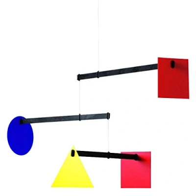 Image of Flensted Mobiles Bauhaus Hanging Mobile 26 Inches High Quality Beech Wood