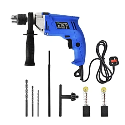 Image of Corded Hammer Drill with 360 Rotating Handle 850W 13mm Chuck Variable Speed and Multifunction, Power 230V Pro Impact for Wood Concrete Steel, 3000rpm Depth Gauge